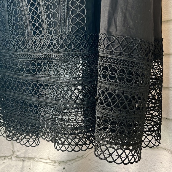 Charo Ruiz Ladies Black "Ruth" Tiered Maxi Skirt, Sheer Panels, Size Medium, NWT - Picture 5 of 5